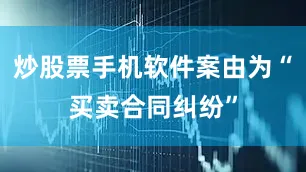 炒股票手机软件案由为“买卖合同纠纷”